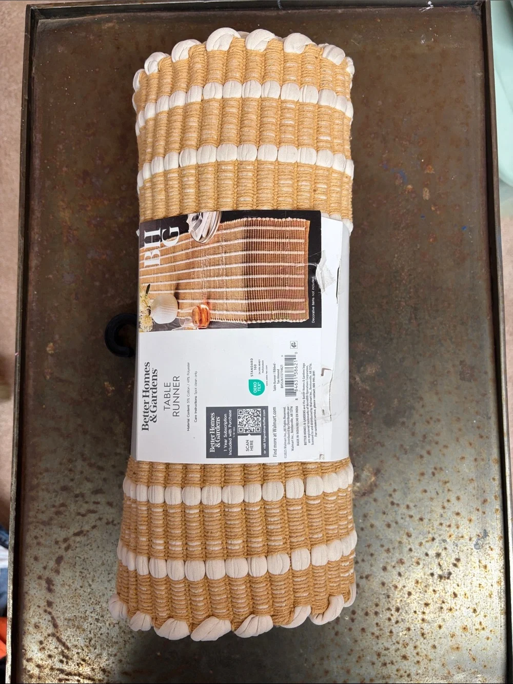 Better Homes & Gardens Ribbed Tan  Almond Table Runner (14 IN W x 90 IN L) NEW